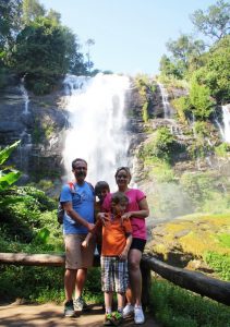 Visiting a waterfall in Chiang Mai