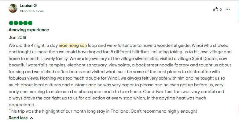 Mae Hong Son Loop Tour Reviews Thailand Hill Tribe Holidays